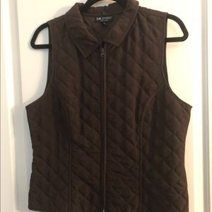 Brown quilted vest